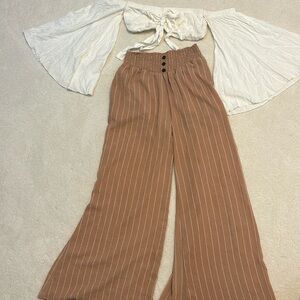HYFVE Wide Leg Pant and Wild Honey Crop (S)